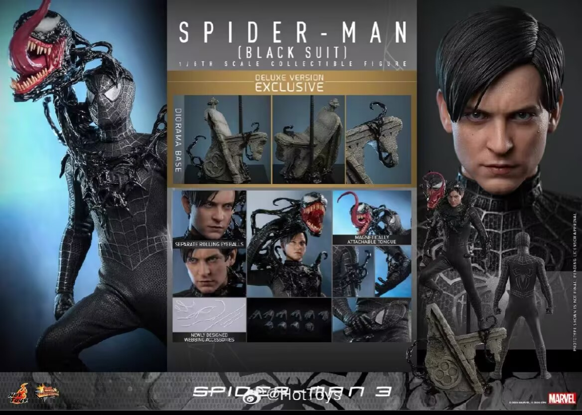 New Hot Toys MMS728 Spider-Man 3 (Black Suit) Deluxe Version 1/6