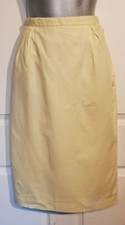 Vintage 50s 60s Light Yellow Dacron Cotton Summer Skirt Lined Majestic W24