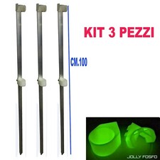 3 PUNTALE REGGI CANNA PESCA SURFCASTING ALLUMINIO SILURO MARE REGOLABBILE MT.1