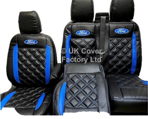READY IN STOCK!! FORD TRANSIT CUSTOM 2013-23 VAN SEAT COVER BLUE BENTLEY - Picture 4 of 7