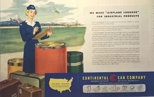 Continental Can Company Industrial Product Containers Air Vintage Print Ad 1954