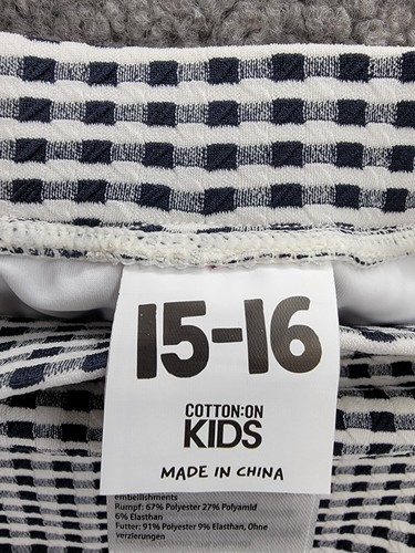 Cotton On Kids Anita Bikini Set Girls 15-16 Navy Blazer/Gingham Shoulder Straps~ - Picture 14 of 24