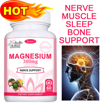 Magnesium 300mg Capsules - Nerve And Muscle Support,Promotes Calm Sleep