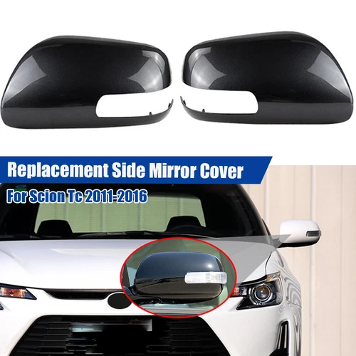 2pcs Black Side Mirror Cover Cap For Scion Tc 2011-2016 Toyota Corolla 2007-2013