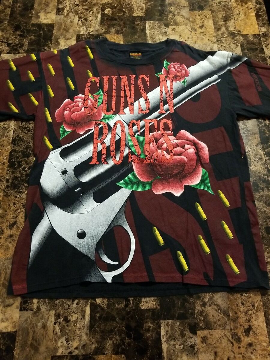 Vintage 1993 Brockum Guns N' Roses All Over Print Shirt XL Vintage 1993 Brockum Guns N' Roses All Over Print Shirt XL