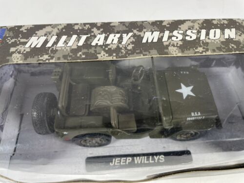 New Ray 1/32 Diecast Model Car Jeep Willys U.S.A. Army Green Military Mission - Picture 3 of 7