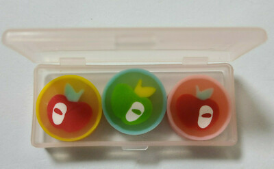 Eraser with Case fruits Ver,3 Translucent Rare Old Vintage Cute 