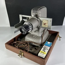 Vintage TDC VIVID Slide Projector Model D Selectron Semimatic w/Case&spare Lamp