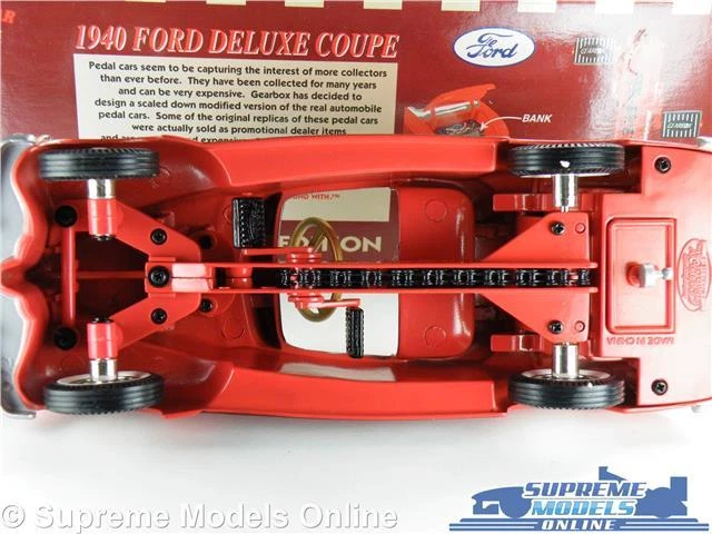 FORD DELUXE COUPE 1940 CAR MODEL 1:24 SIZE GEARBOX 69501 PEDAL CAR RED USA K8 - Image 4 of 4