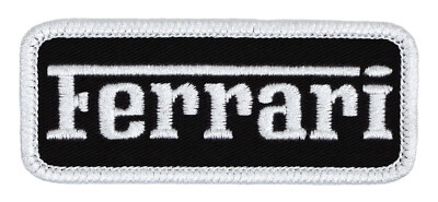 Ferrari Badge Embroidered Patch Black/White Iron-On Sew-On Backpack Hat ...