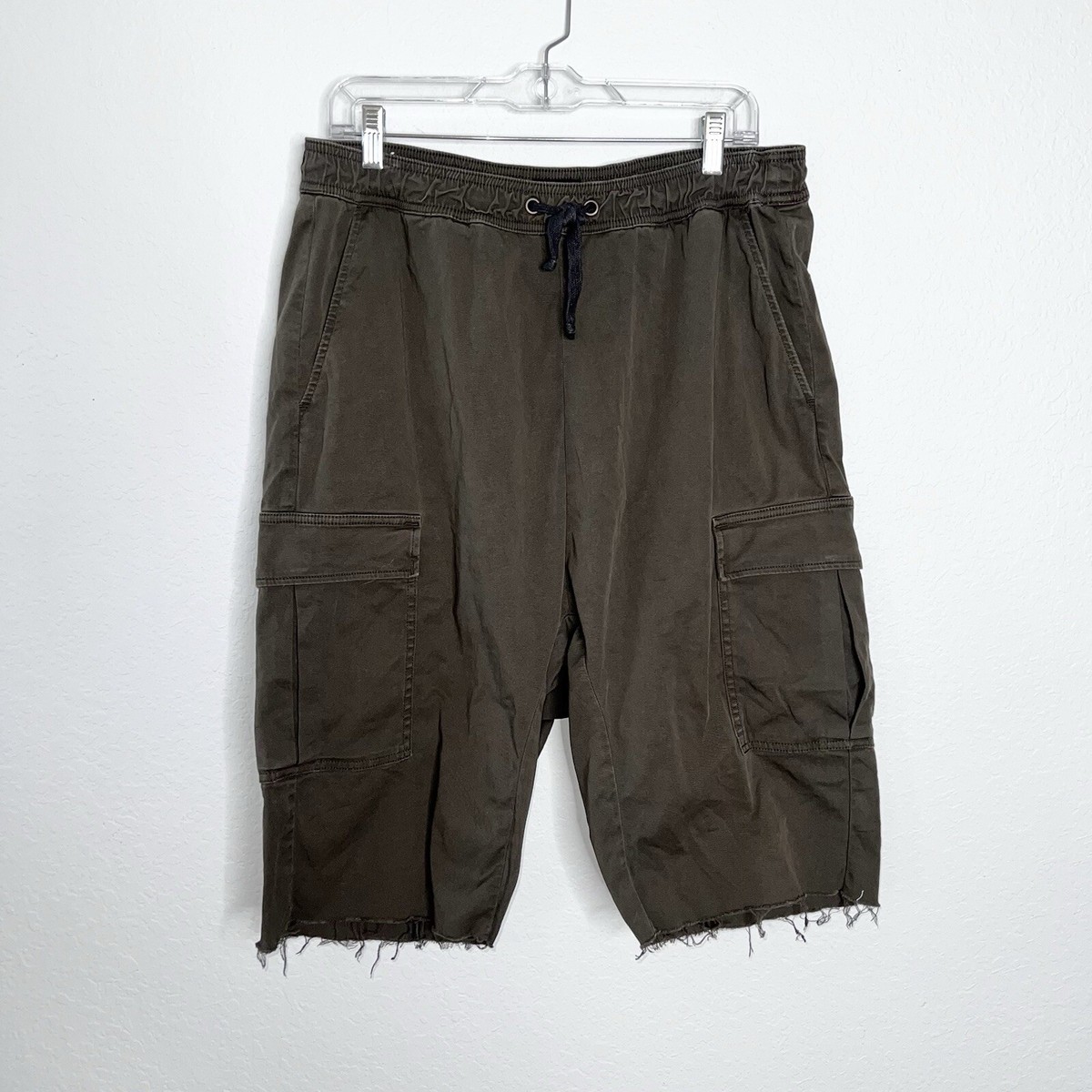 Hudson Shorts Men Medium Cargo Rhett Olive Green Cut Off Slouchy