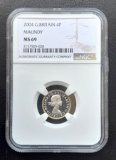 2004 Great Britain MAUNDY 4p Four Pence. Elizabeth II: NGC MS69