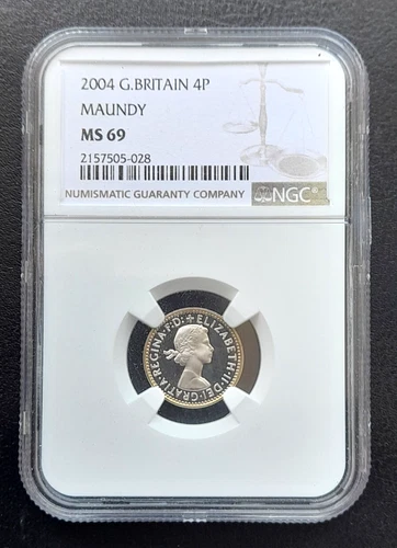 2004 Great Britain MAUNDY 4p Four Pence. Elizabeth II: NGC MS69