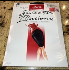 NEW Hanes Smooth Illusions Contouring Pantyhose French Panty Sz AB Jet Black 650