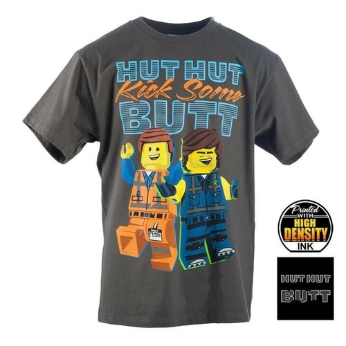 Lego Movie Shirt Boys Small Hut Hut Kick Some Butt Fun Novelty T-Shirt Tee - Picture 7 of 7