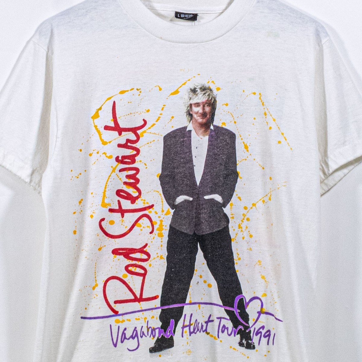 Rod Stewart Vagabond Heart Tour 1991 T-Shirt Large VTG 90s Band 