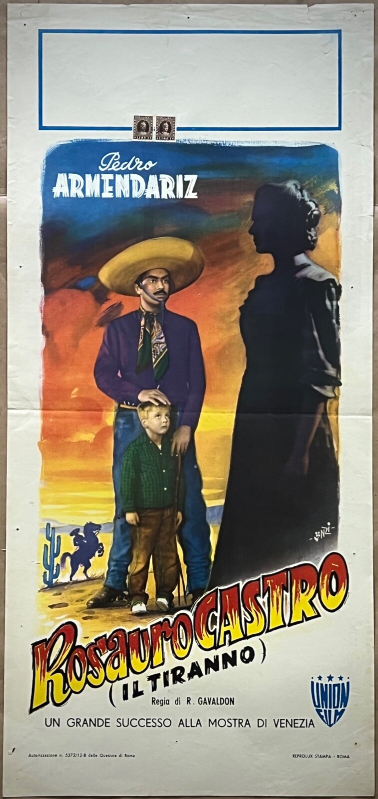 Locandina originale film ROSAURO CASTRO (1951) - Regia di Roberto Gavaldón