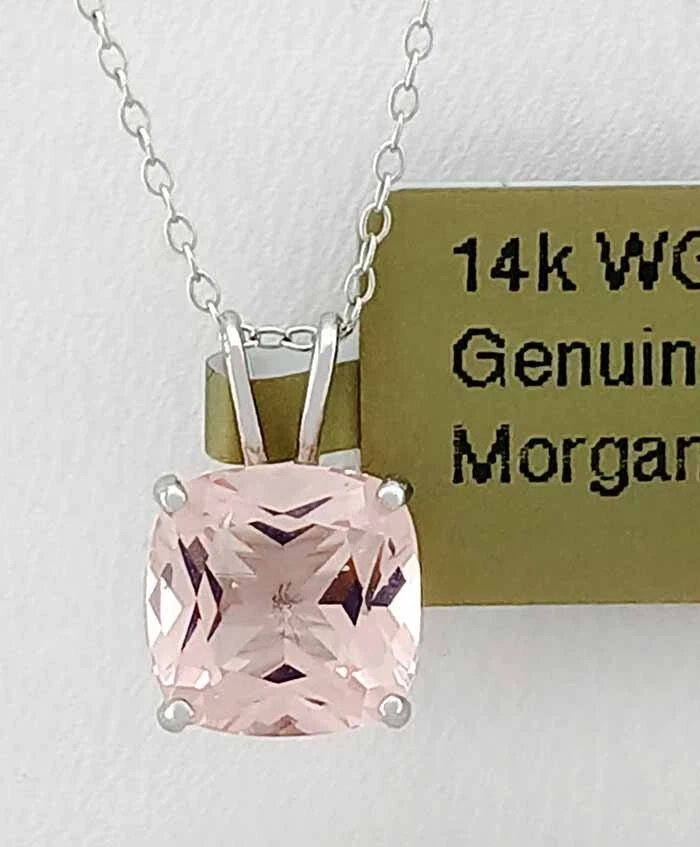 COLGANTE MORGANITA ORIGINAL 1,45 quilates oro blanco 14K - Servicio de tasación gratuito - Nuevo con etiquetas Foto 2 de 4