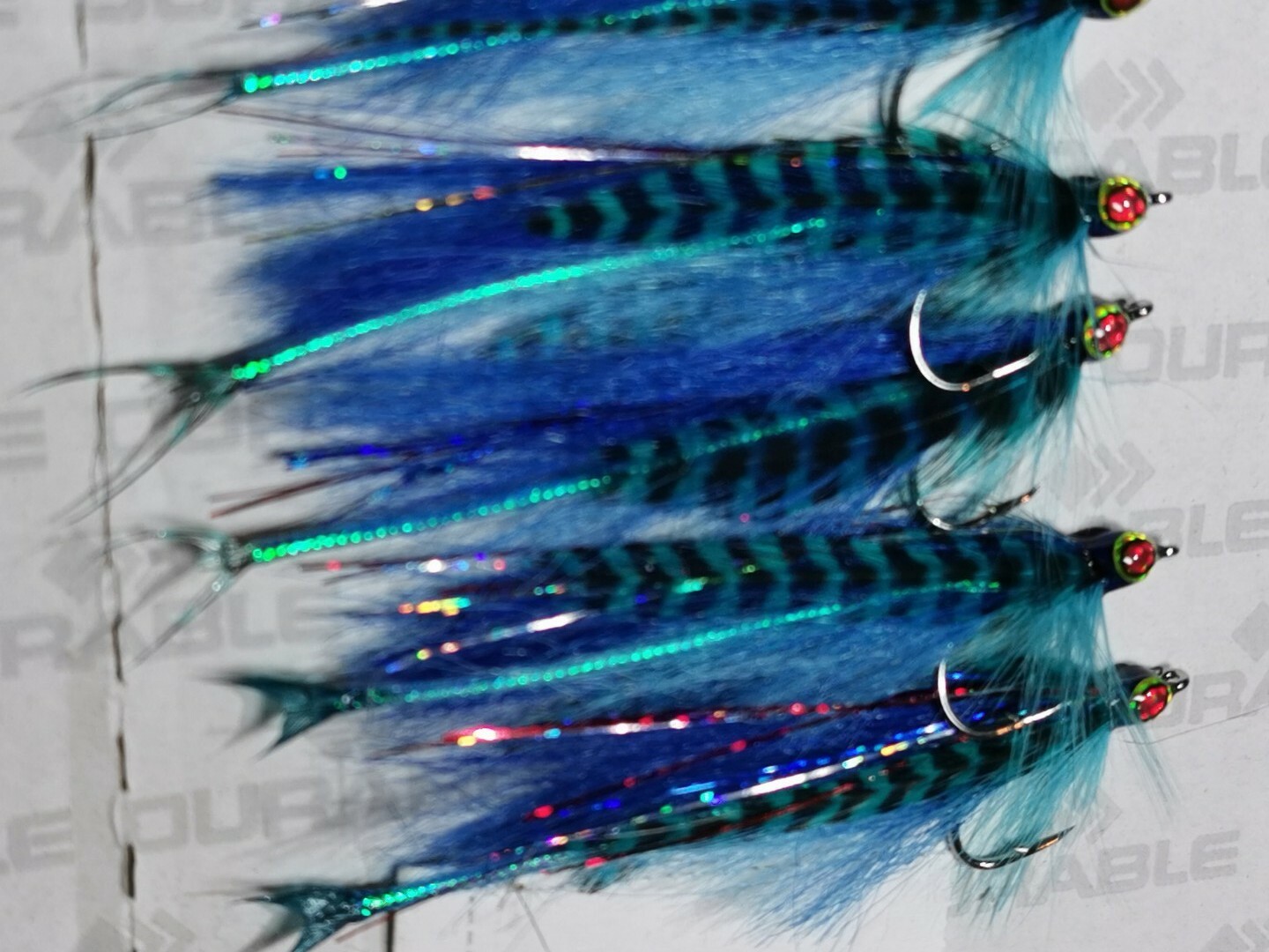 4x Agua salada 2/0 12cm Pesca Mosca Azul CABALLA Mosca Mosca AZUL PLATA Clouse