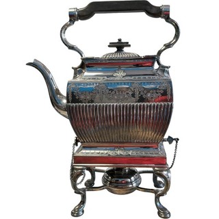Vintage Silver Plated Georgian Style Tea Kettle on Stand 5144
