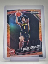 JALEN JOHNSON 2024-25 PANINI PRIZM BLACK BASKETBALL PRIZMS /225 HAWKS #100 Q5997
