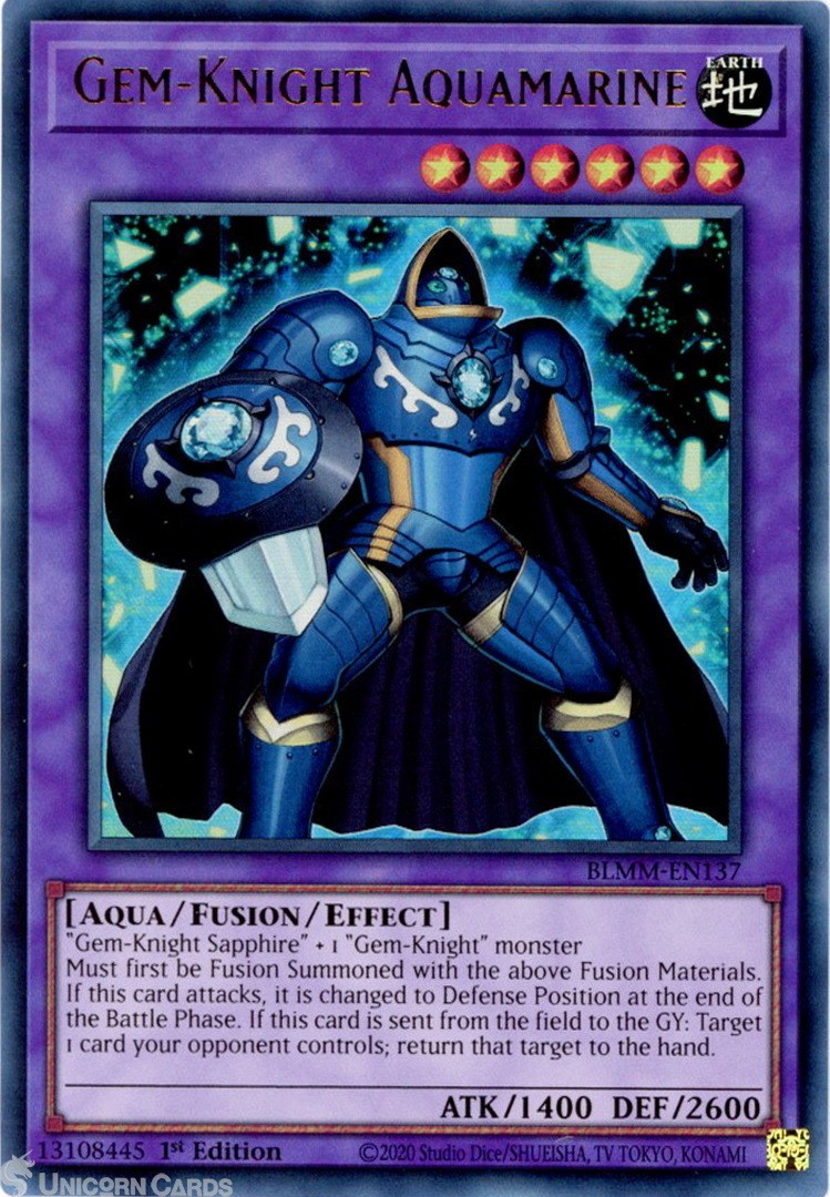 BLMM-EN137 Gem-Knight Aquamarine : Ultra Rare 1st Edition Mint YuGiOh Card