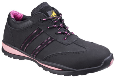 Amblers Safety schwarz/pink FS47 hitzebeständige Schnürschuhe Sicherheitstrainer