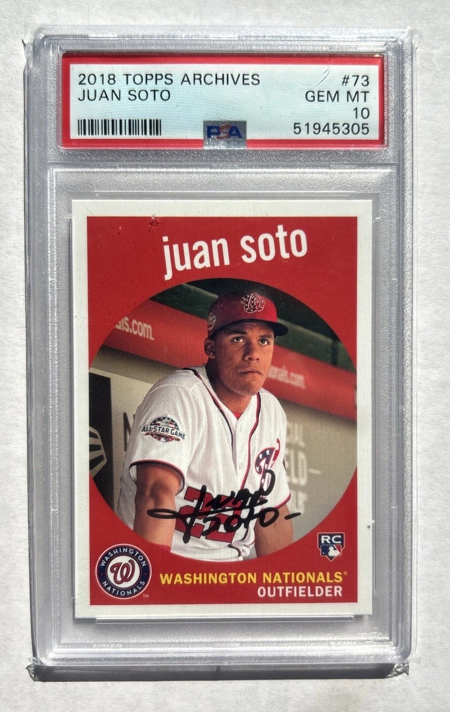 2018 Topps Archives 1959 Design Juan Soto 73 RC Rookie PSA 10