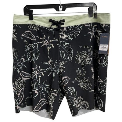 NWT Roark Passage Primo 18'' Tropakill Boardshorts Black Vacation Resort 36 (L)