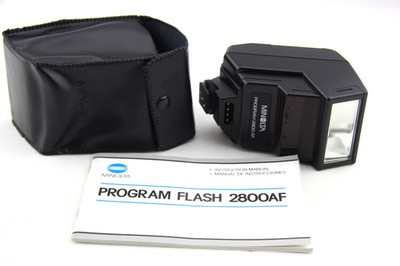 Minolta Program Flash 2800 AF Blitz Flash mit Tasche und Anleitung # 13180