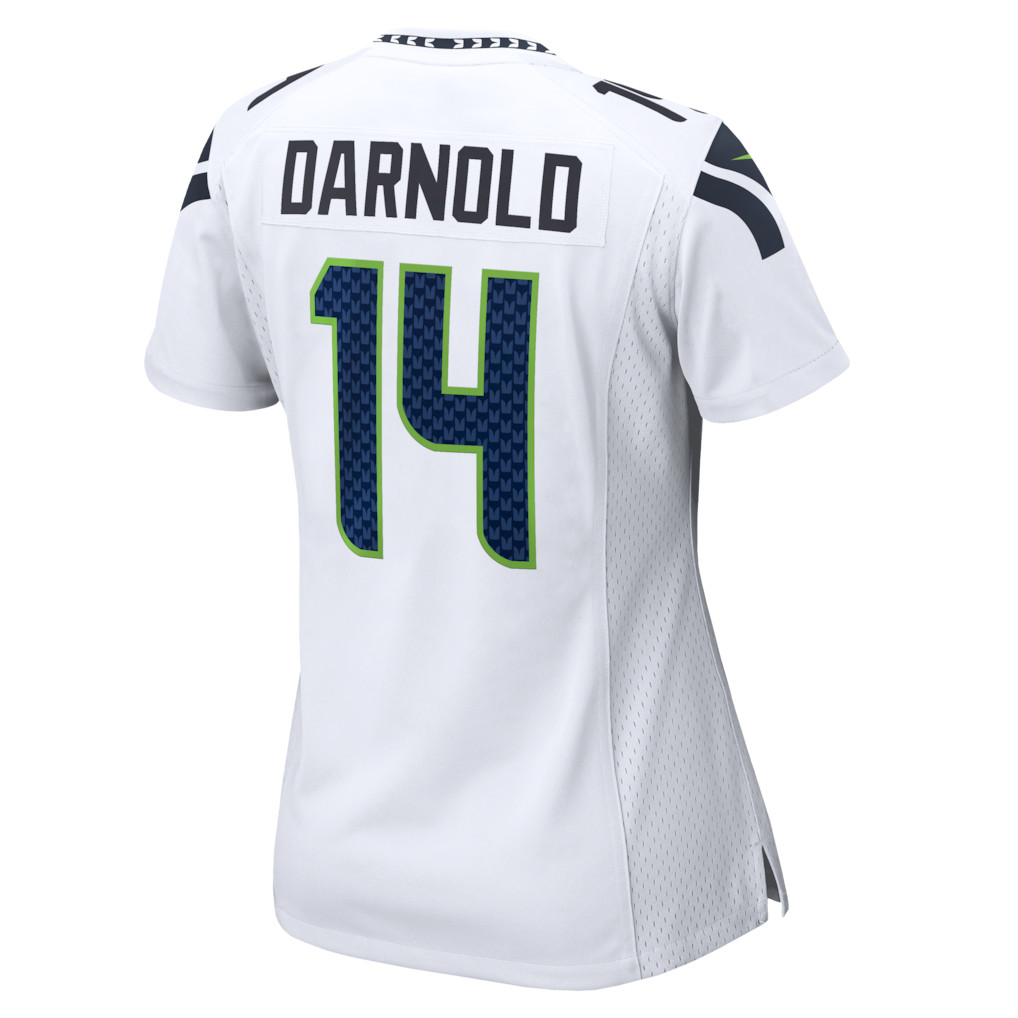 Seattle Seahawks Sam Darnold #14 Nike Women's White 2025 NFL Player Game Jersey thumbnail 3