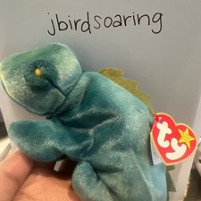 TY Beanie Baby - RAINBOW the Chameleon (dark blue) (9 inch) - MWMTs Stuffed Toy