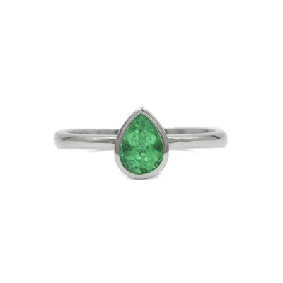 Ring mit kolumbianischem Smaragd Emerald 0,96 ct. in 18 Kt. 750 Gold Gr. 58,5 - Bild 1 von 4