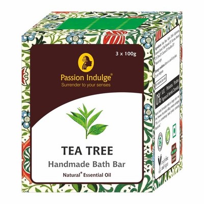 Passion Indulge Tea Tree Handgefertigt Bad Riegel 100g Jedem Pack 3