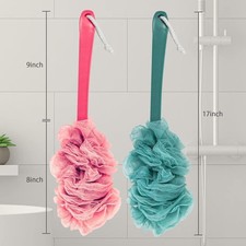 Back Scrubber for Shower, Loofah Sponge Brush Exfoliating Body, Long Handle