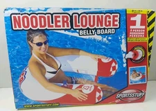 Noodler 1 Inflatable Floating Lounge Chair with Cup Holder Belly Board Pool 