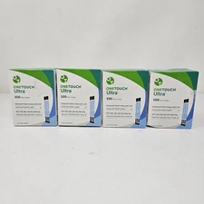Pack of 4 (400 Total Strips) OneTouch Ultra, Diabetic Test Strips Ex 6/26 - 8/26