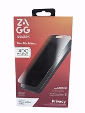 Zagg Invisible Shield iPhone 16 Plus/15 Plus Glass Privacy Screen Protector NIB