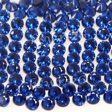 Zertifizierter natürlicher blauer Ceylon-Saphir 2,50 mm Rundschliff...