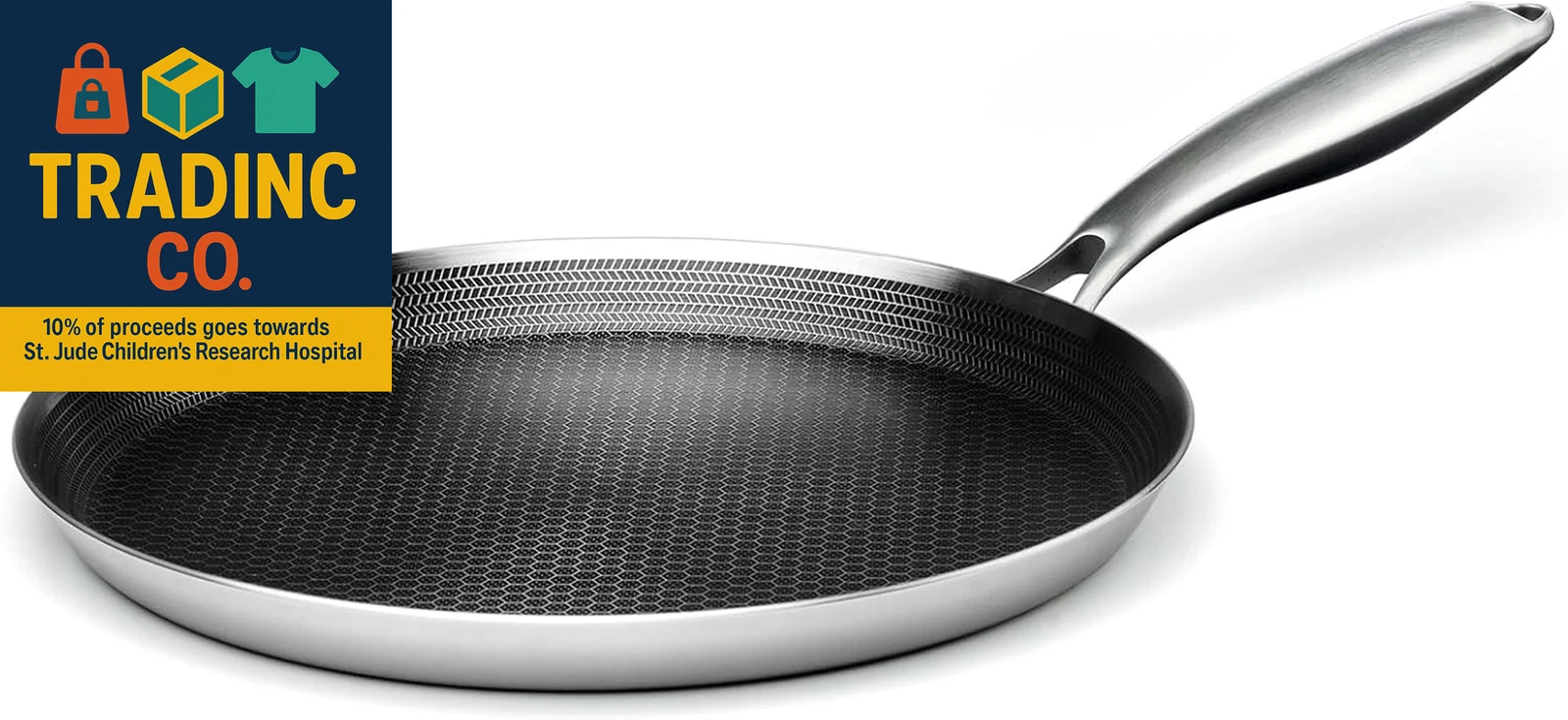 Stainless Steel Crepe Pan - 11Inch Nonstick Crepe Pan, Stainless Steel Honeycomb