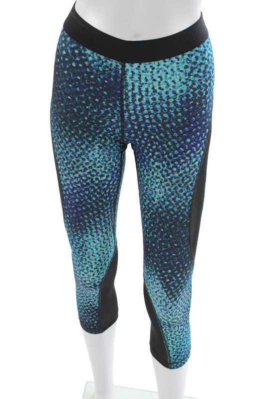 Nike Womens Capri Leggings Black Spotted Athleisure Pull On Size XS