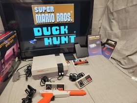 Nintendo NES Entertainment System Action Set in Box + 10 Nes Games All Tested