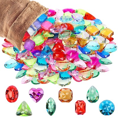 150 Stück Edelsteine für Kinder Schmuck Schatz Acryl Edelsteine Kunststoff Edelsteine für Kinder