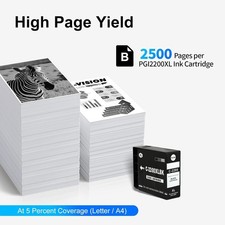 PGI 2200 XL Pigment Ink Cartridges Compatible Replacement for Canon PGI-2200 PGI