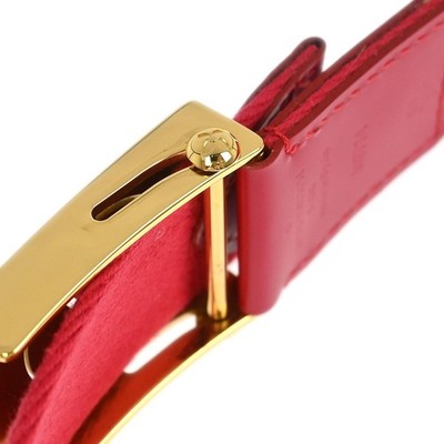 Louis Vuitton Red Ceinture Fortune Belt LV Cut Out M9734W CA1102 #80/32 115704 Louis Vuitton Red Ceinture Fortune Belt LV Cut Out M9734W  main image 3