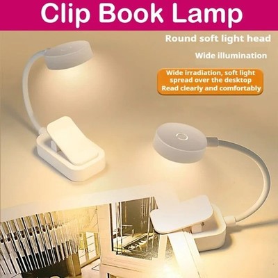Rechargeable Book Light 3 Color Temperature LED Reading Light USB-C Clip-on Lamp