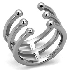 Women's Ring, Stainless Steel, Statement, Multi-Band, Open Design, Sleek Style
