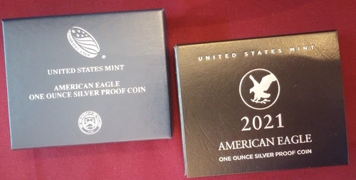 2021-W  Silver Eagle Proof Coins, Type 1 and Type 2, COA  & OMP   FREE SHIPPING