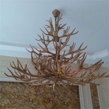 Retro Industrail Resin Antler Faux Deer Chandeliers Lighting Large Foyer Fixture