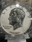 2 oz .999 Fine Silver with 320 gram brass core Eisenhower Round 2025